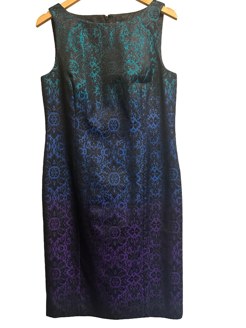 Vintage Bigio Collection Tricolor Ombre Brocade Shift Dress NWOT 10